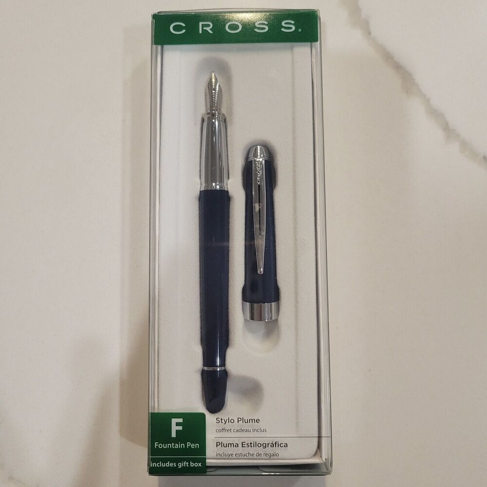 NIB Cross Fountain Pen Stylo Plume Starry Blue Includes Gift Box 2012